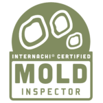 A green and white logo for an internachi certified mold inspector.